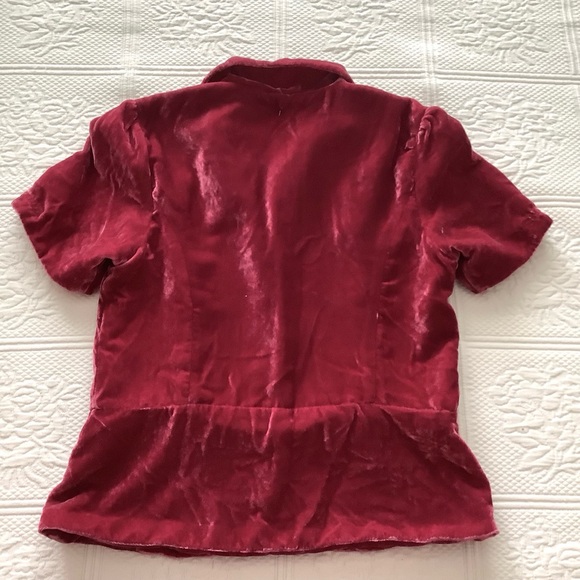 Old Navy Women's Vintage Velvet Blazer in Rich Burgundy M - Picture 2 of 7